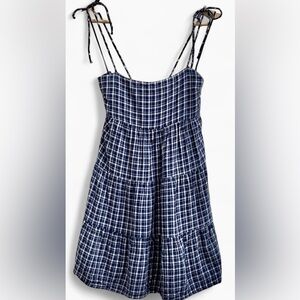 Abercrombie Blue Flannel Tiered Mini Summer Dress M